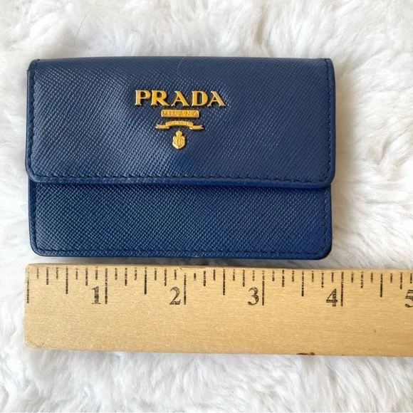 PRADA  Blue Leather Wallet authentic - Picture 6 of 7